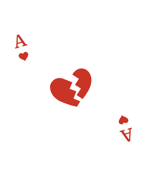 The ace of hearts with a broken heart in the centre